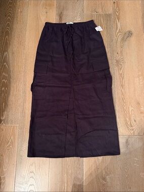 Sonoma Black Maxi Cargo Skirt with Drawstring